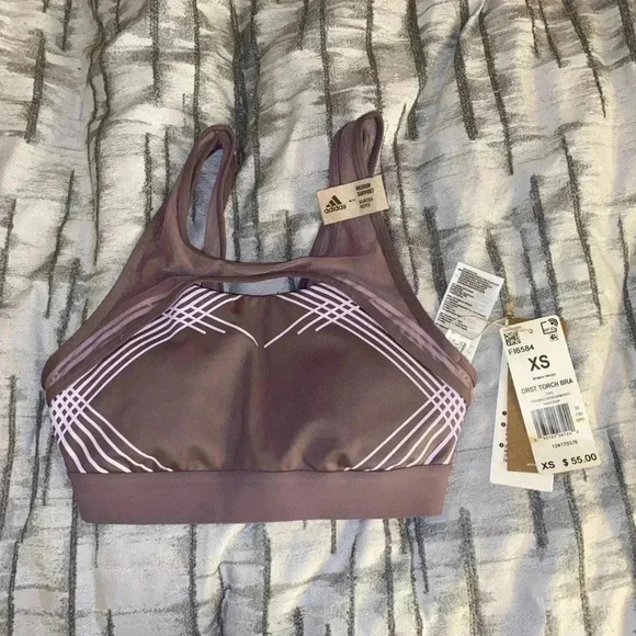 NWT Adidas Womens Athletic Climalite Don’t Rest Torch Sports Bra - Picture 9 of 9